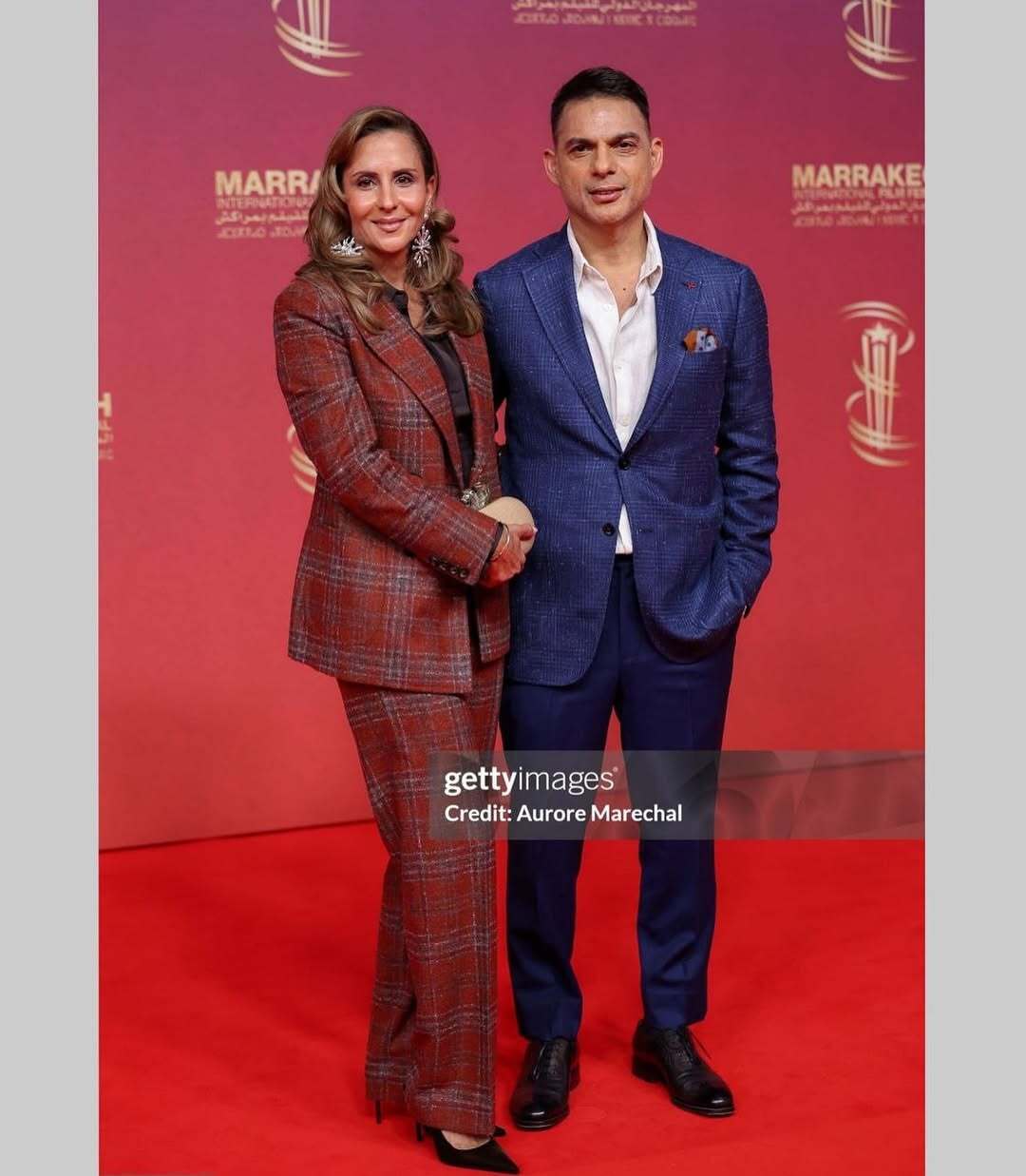 استایل پیمان معادی و همسرش در فرش قرمز جشنواره فیلم مراکش
